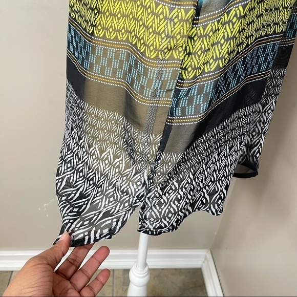 August Silk Options Women Sz Small Multicolored Chiffon Semi Sheers Top - Picture 11 of 12